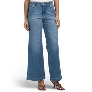 BLUE REVIVAL Blue Wash Wide Leg Jeans